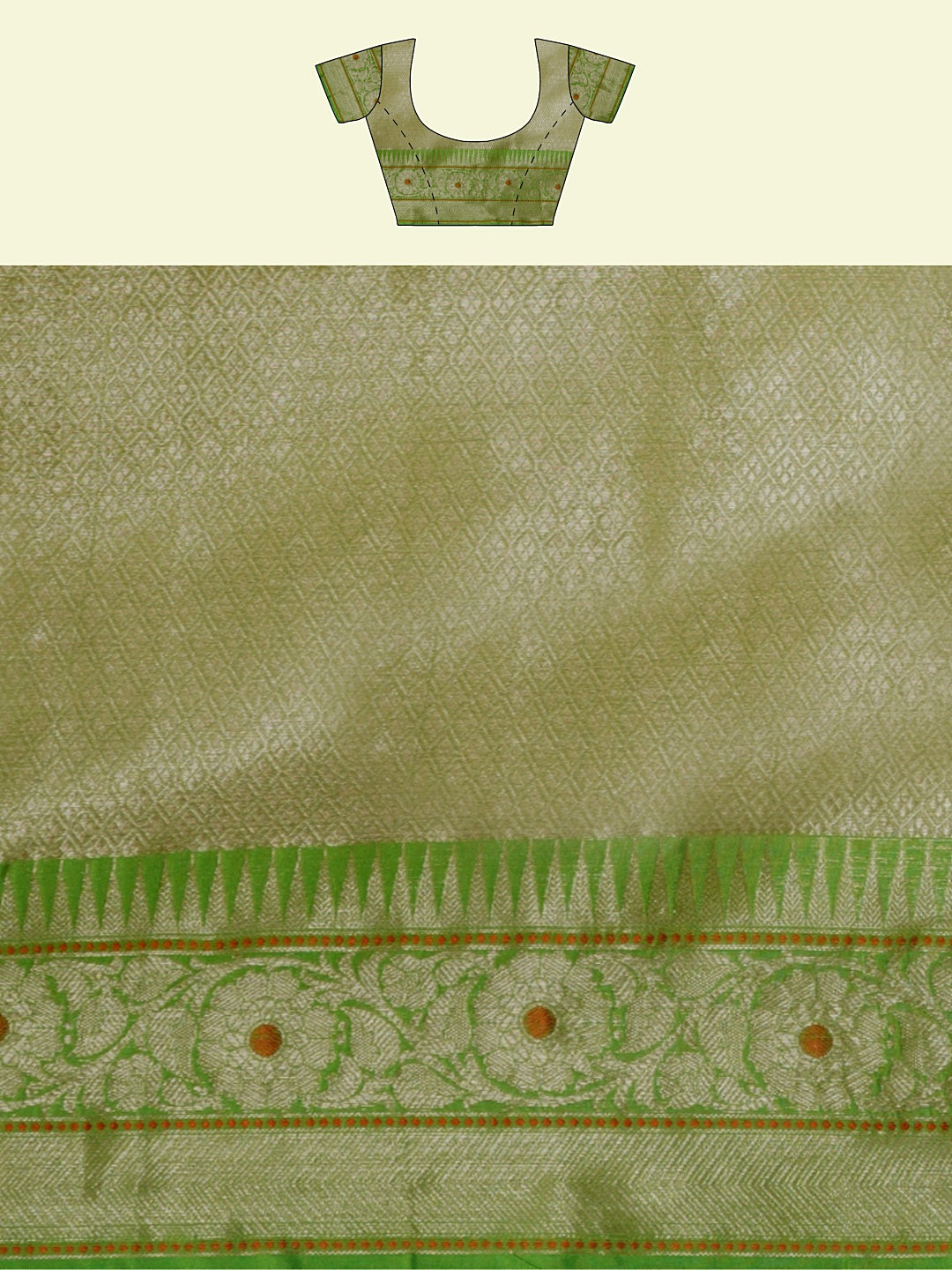 Beige Cotton Blend Banarasi Sarees For Women GEHKR 76