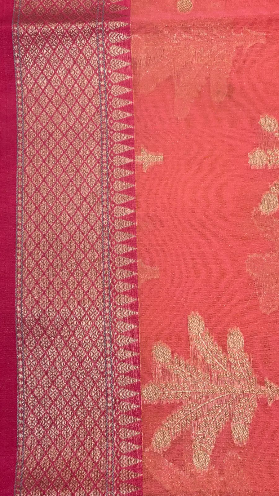 Orange Cotton Blend Banarasi Sarees For Women GEHKR 4