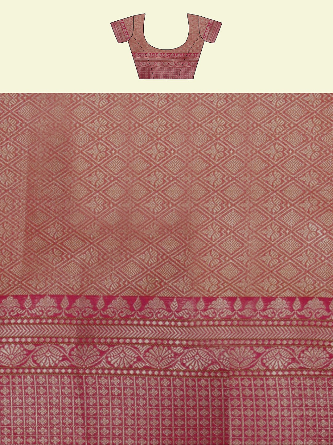 Faishana Presents Handwoven Green Cotton Blend Zari Booti With Maroon Blouse Faishana PresentsSaree