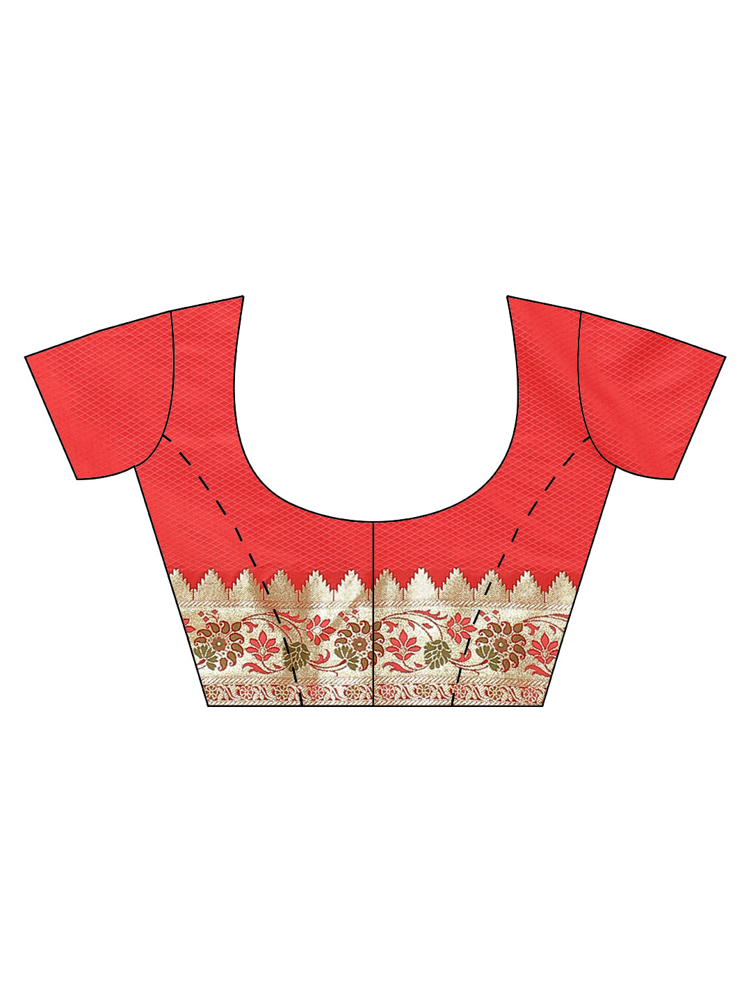 Faishana Peach Katan Silk Floral Meena Boota with Paithani Meena Anchal Border Banarasi Saree