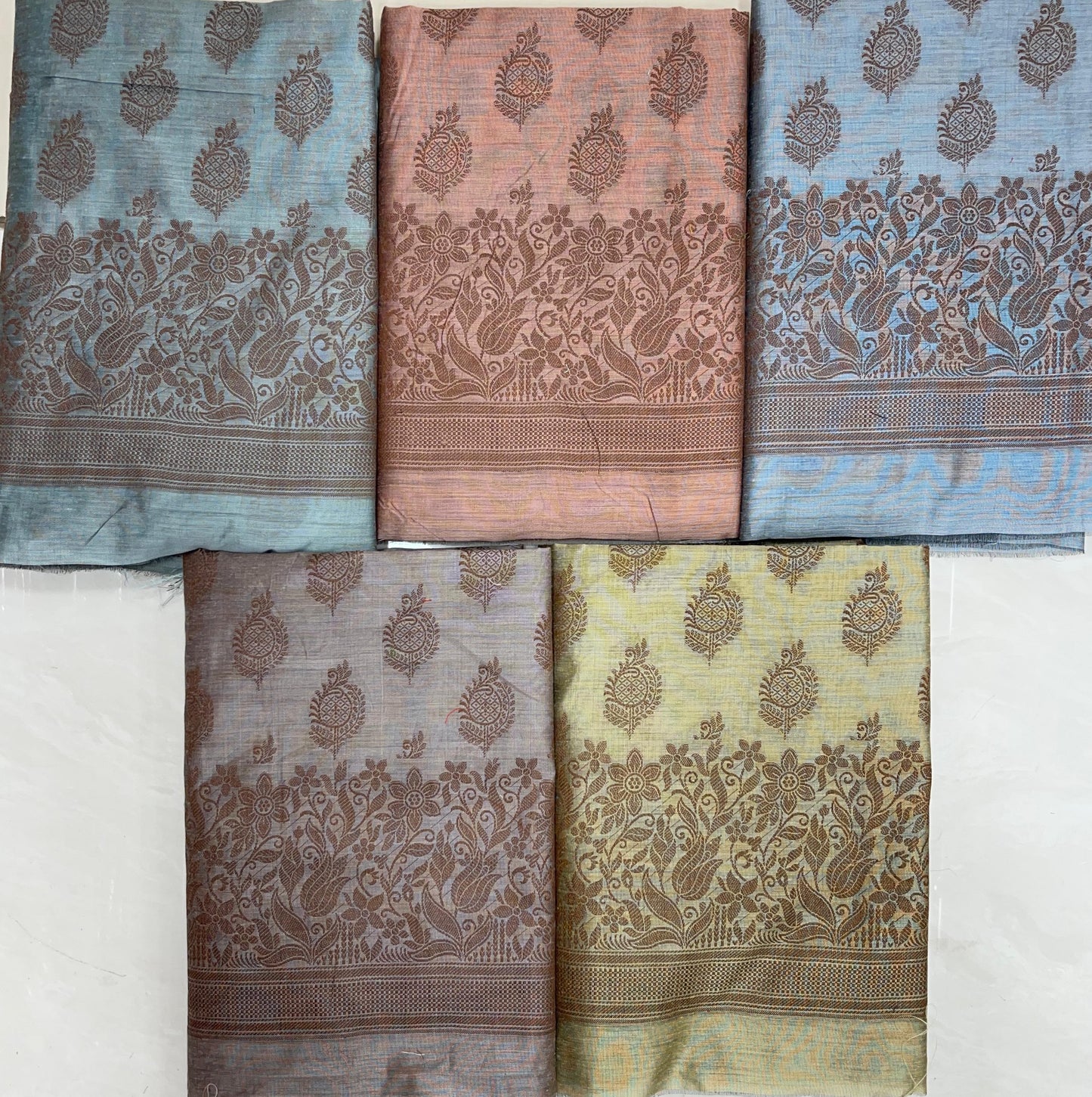 Cotton Silk 3 pcs Banarasi Suit 525IM_CS18-IM_CS22 SET