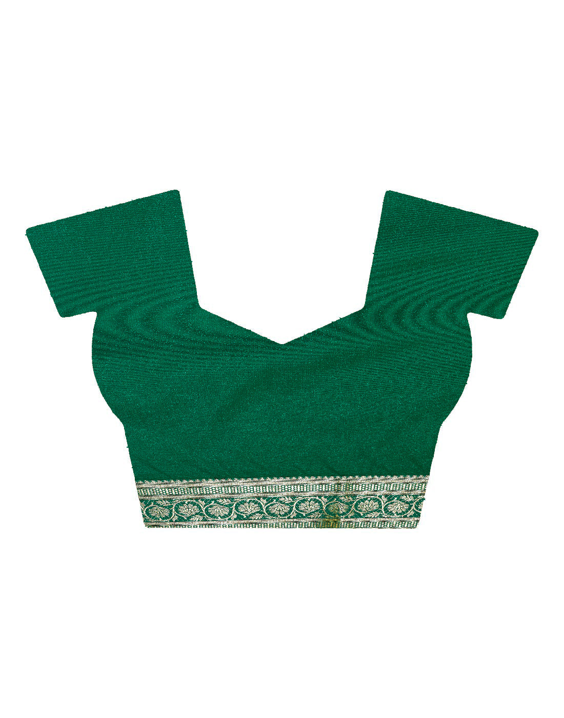 Faishana Presents Purple Plain Satin Silk Banarasi Saree with contrasting Green Floral Pallu and Green Blouse Piece