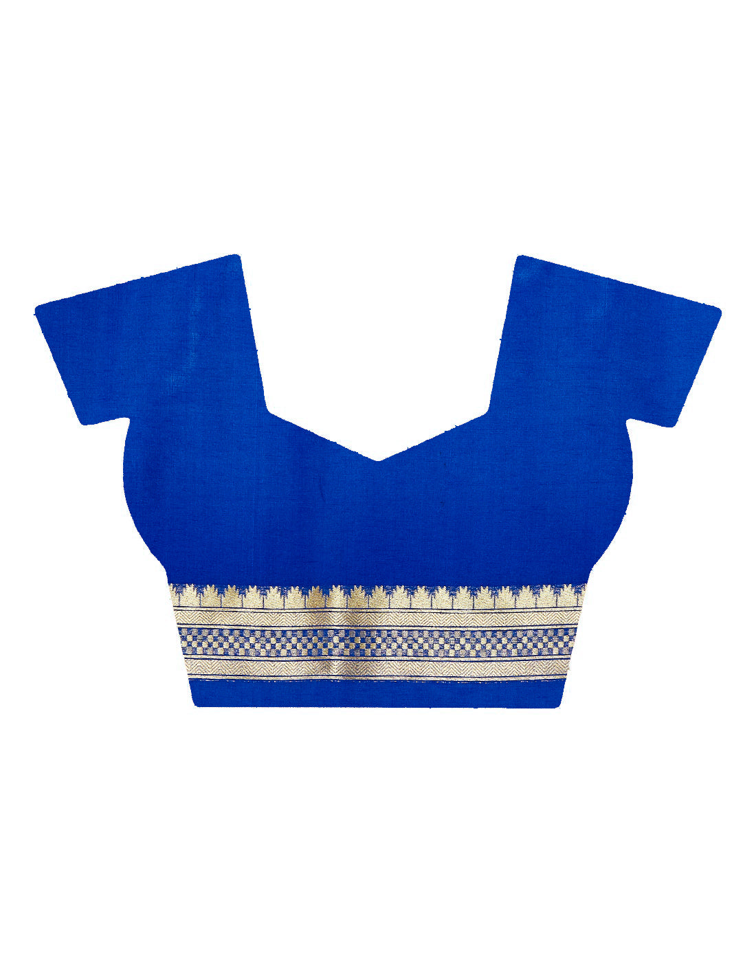 Faishana Blue Satin Silk Zari Floral Booti Saree With Blouse Piece GEJA17