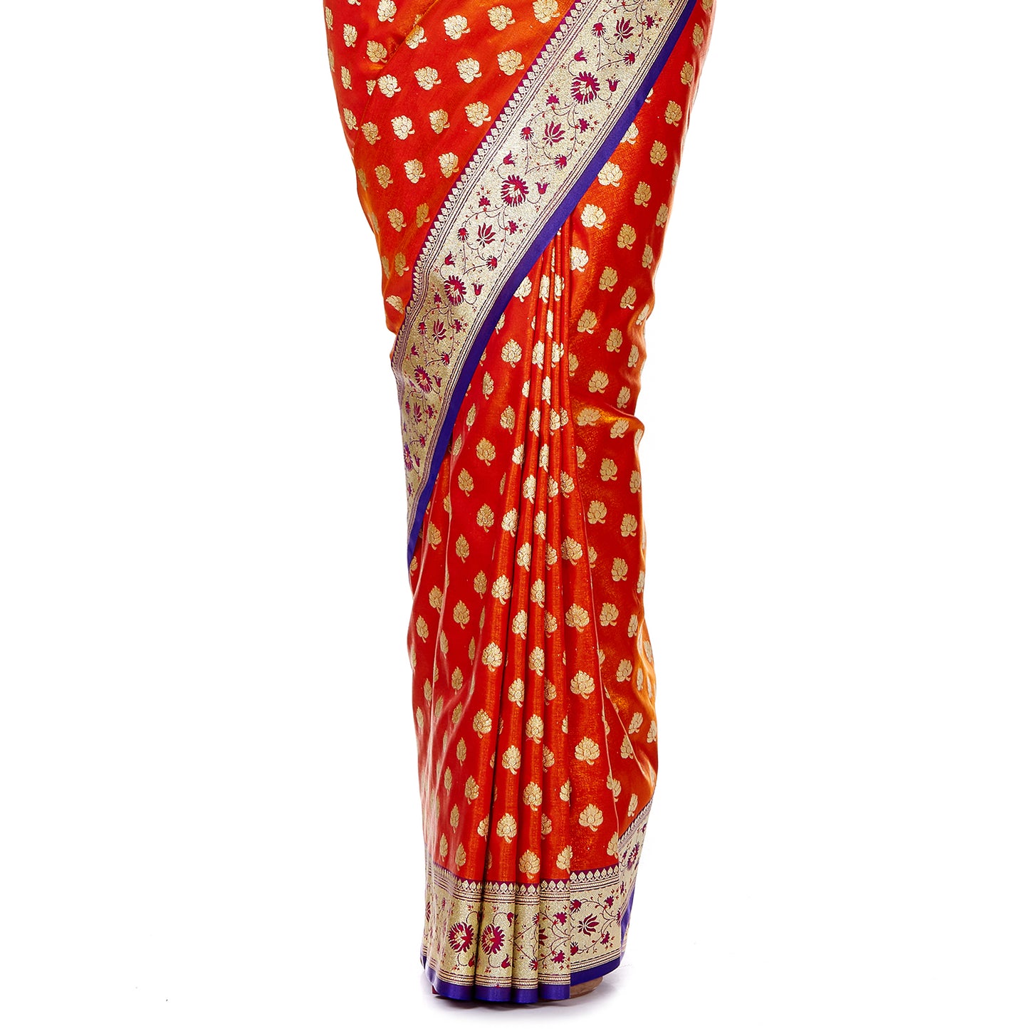 Faishana Orange Satin Silk Saree With Blouse Piece GEJA29