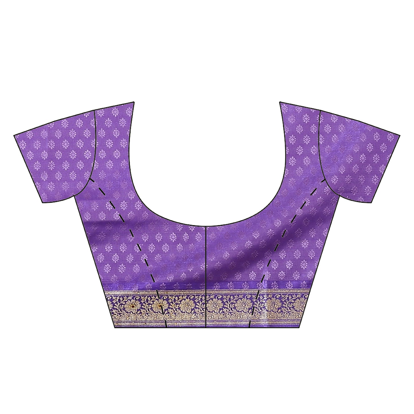 Faishana Presents Gold Tanchoi Stone Contrast Blue Border Art Silk Banarasi Saree With Blouse Piece