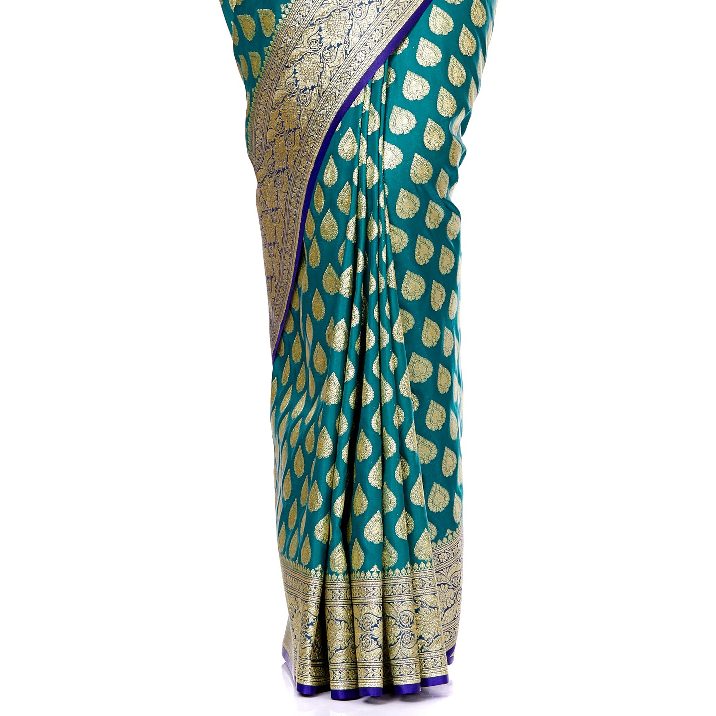 Faishana Presents Green Satin Silk Saree With Blouse Piece(JA34 GREEN Free Size)