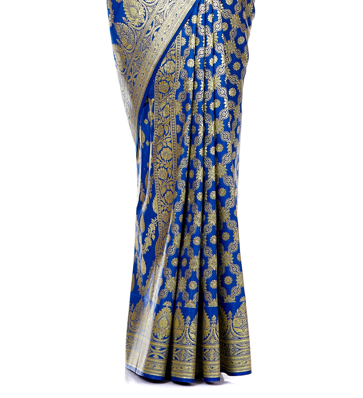 Faishana Presents Blue Satin Silk Saree With Blouse Piece(JA36 Blue Free Size)