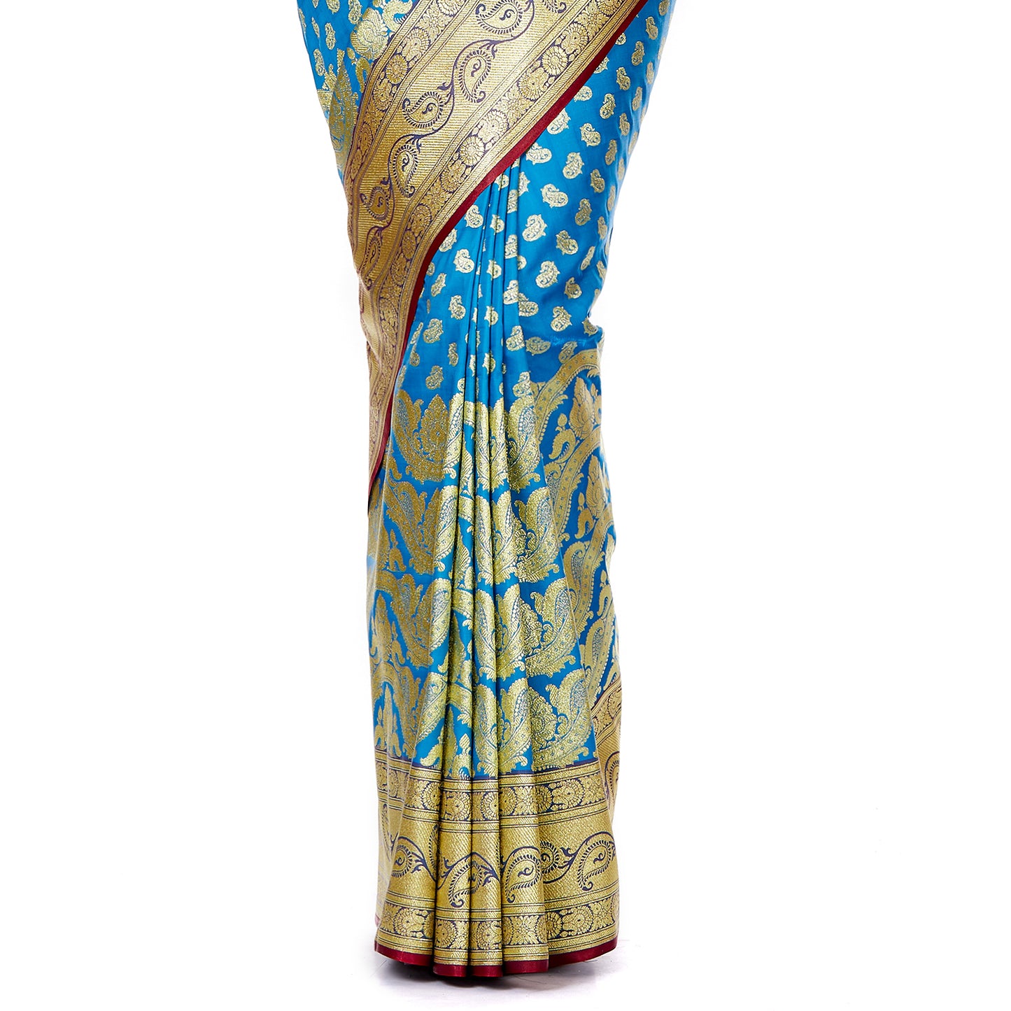Faishana Presents Blue Satin Silk Saree With Blouse Piece(JA41 BLUE Free Size)