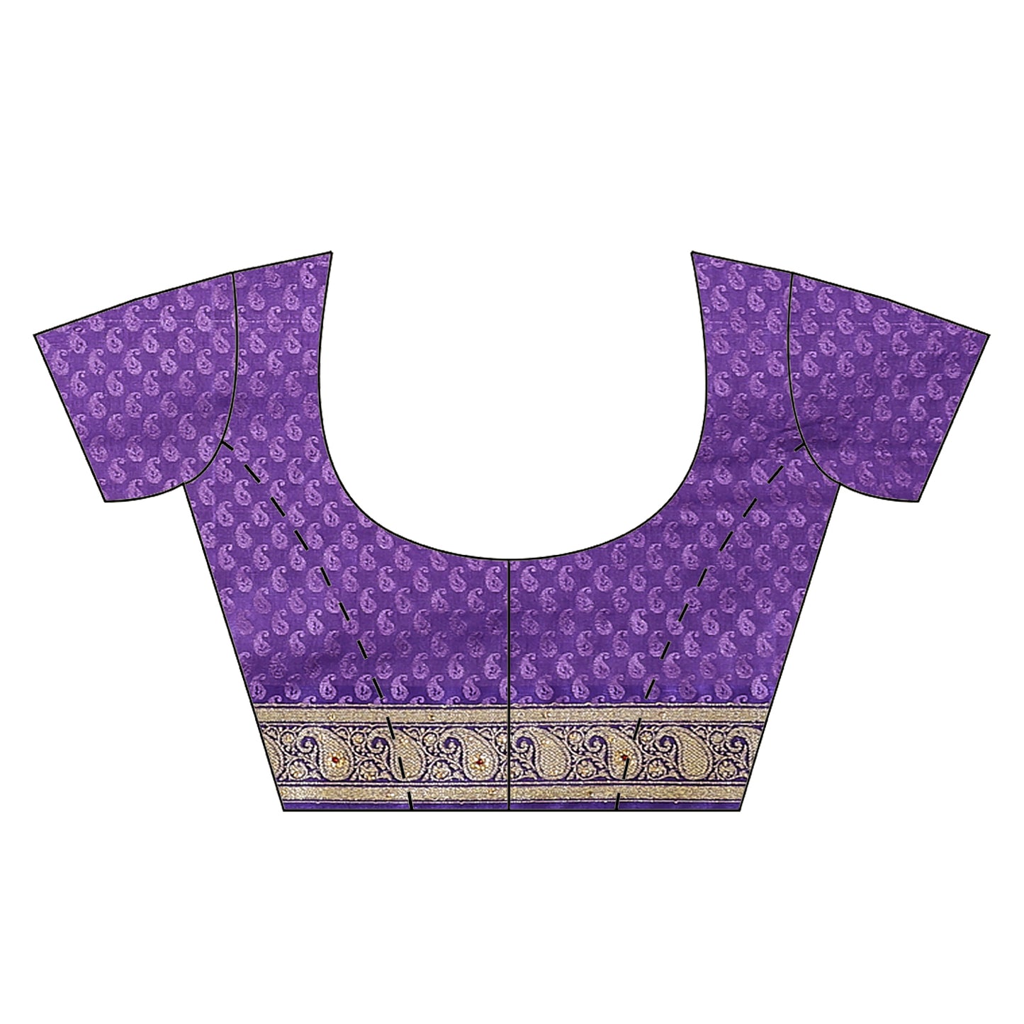 Faishana Presents Blue Satin Silk Floral Zari Booti Stone work with Skirt Banarasi Border Saree and Blue Blouse
