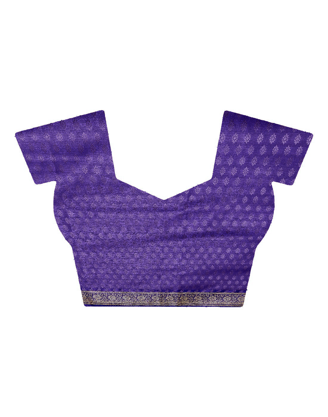 Faishana Presents Red Satin Silk Floral Booti Saree with Contrast Paisley Pallu and Violet Blouse Piece