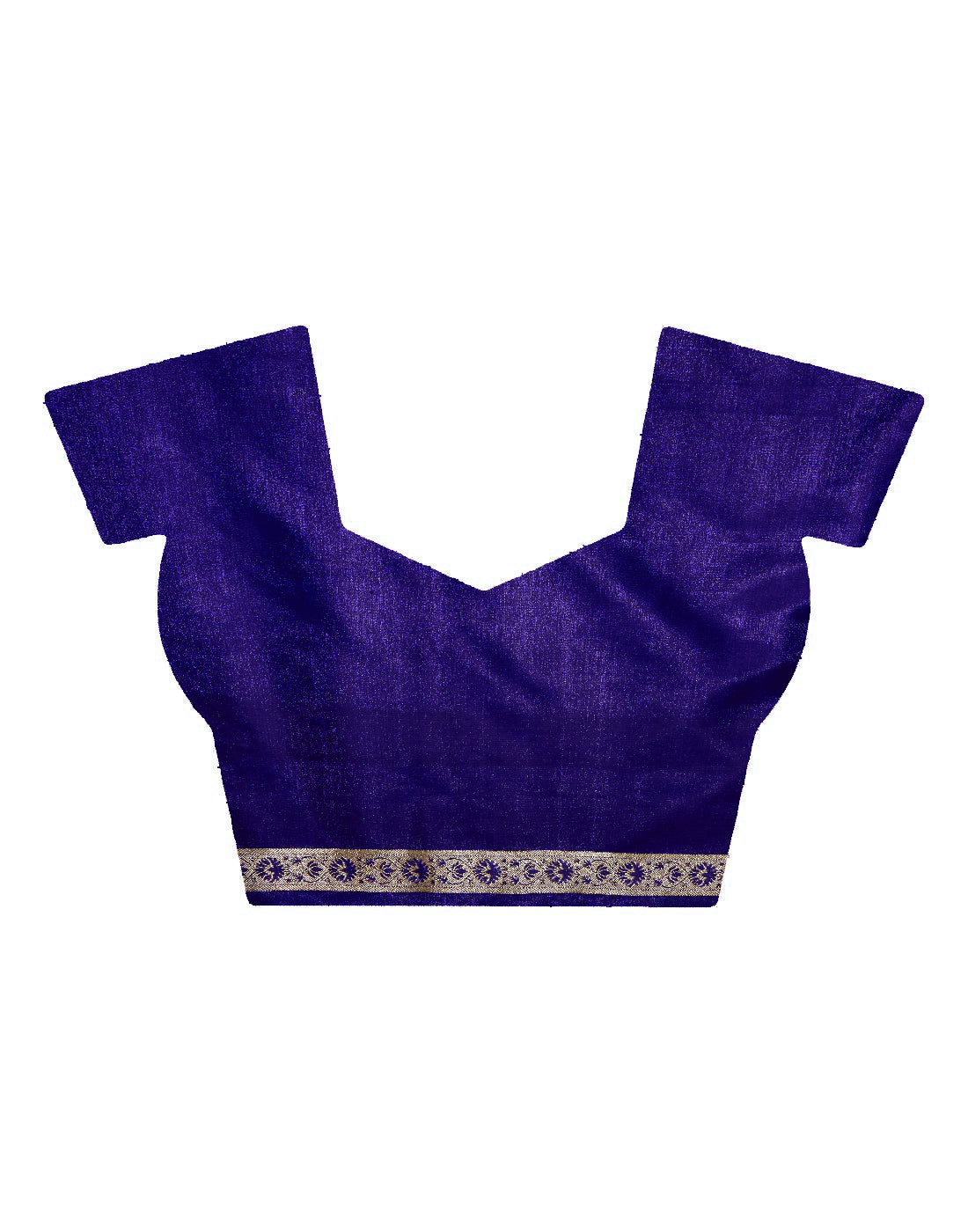 Faishana Presents Blue Satin Silk Floral Zari Booti Saree with Contrast Blue Jaal Pallu and Blue Blouse Piece