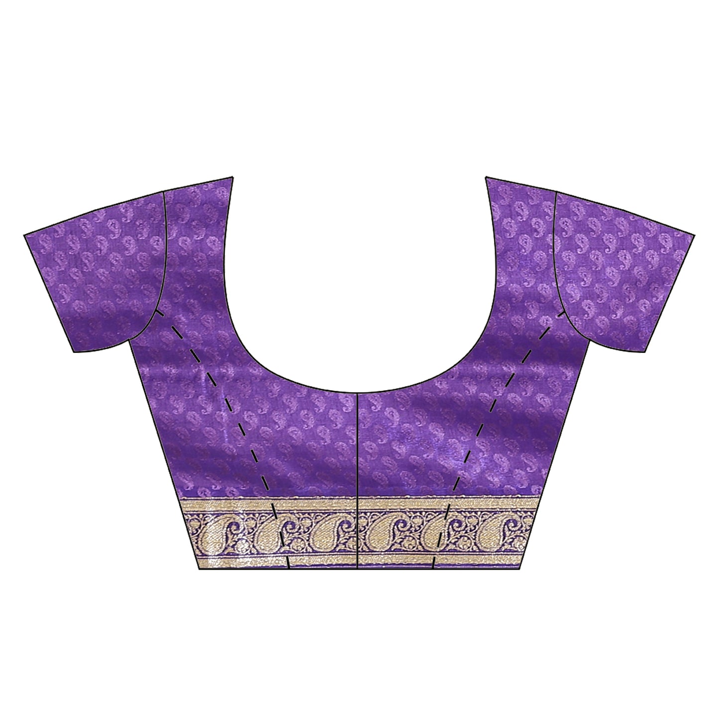 Faishana Presents Orange Tanchoi Stone With Blue Border Art Silk Banarasi Saree With Blouse Piece