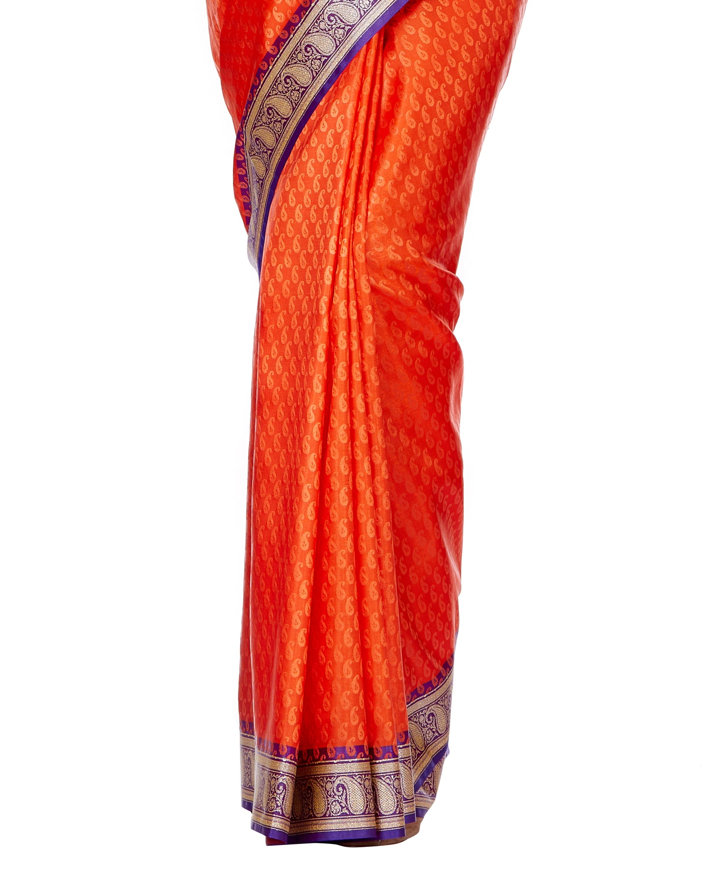 Faishana Orange Satin Silk Saree With Blouse Piece GEJA6