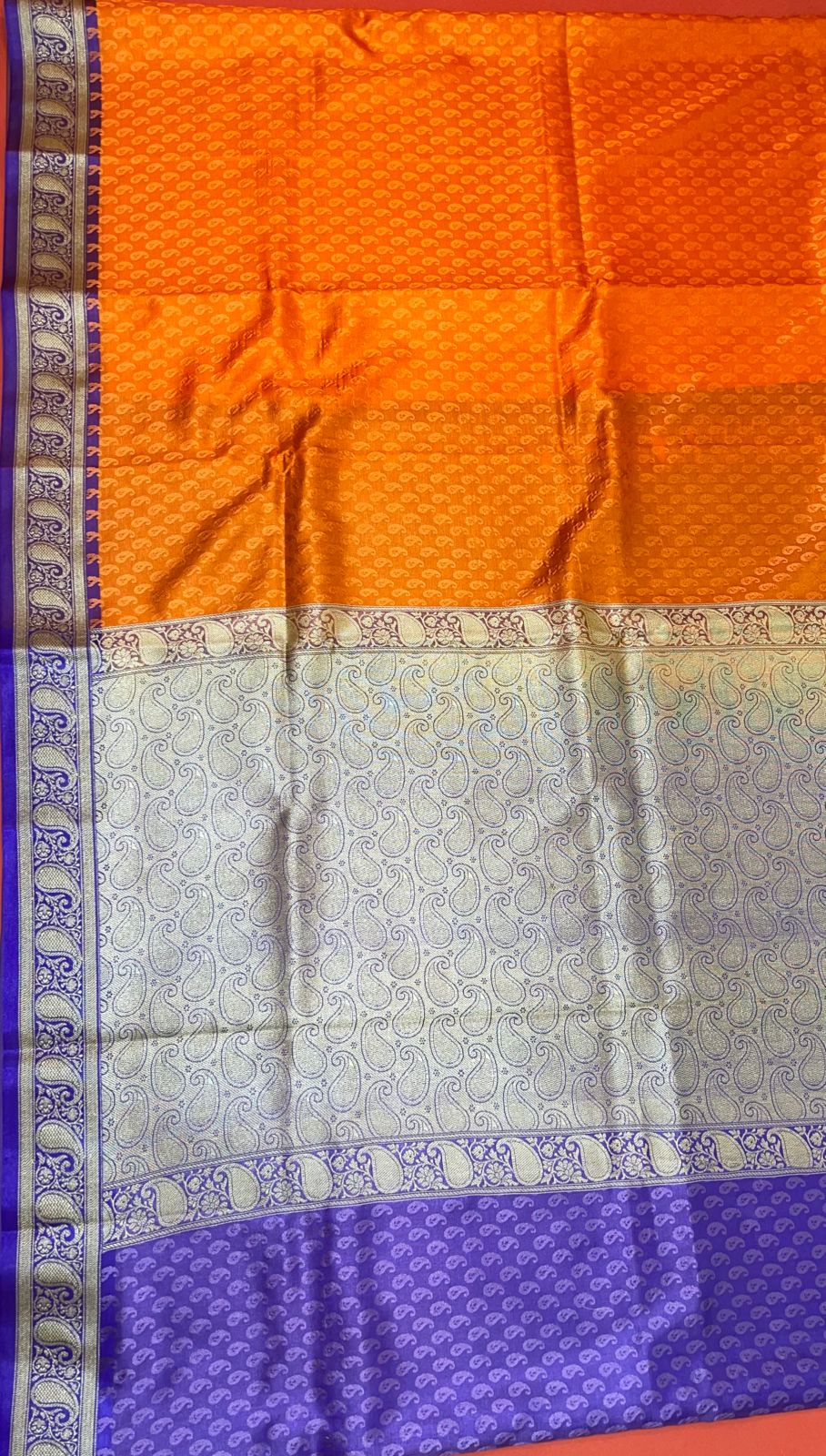 Faishana Orange Satin Silk Saree With Blouse Piece GEJA6