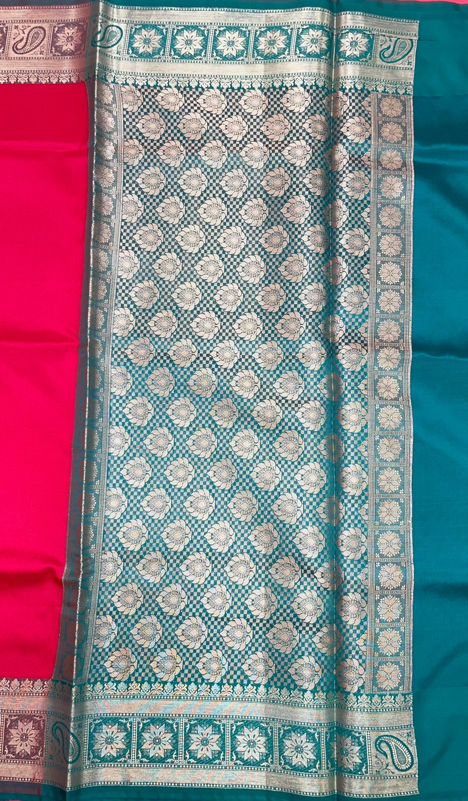 Red Valkalam Katan Silk Banarasi Sarees For Women GEKH25
