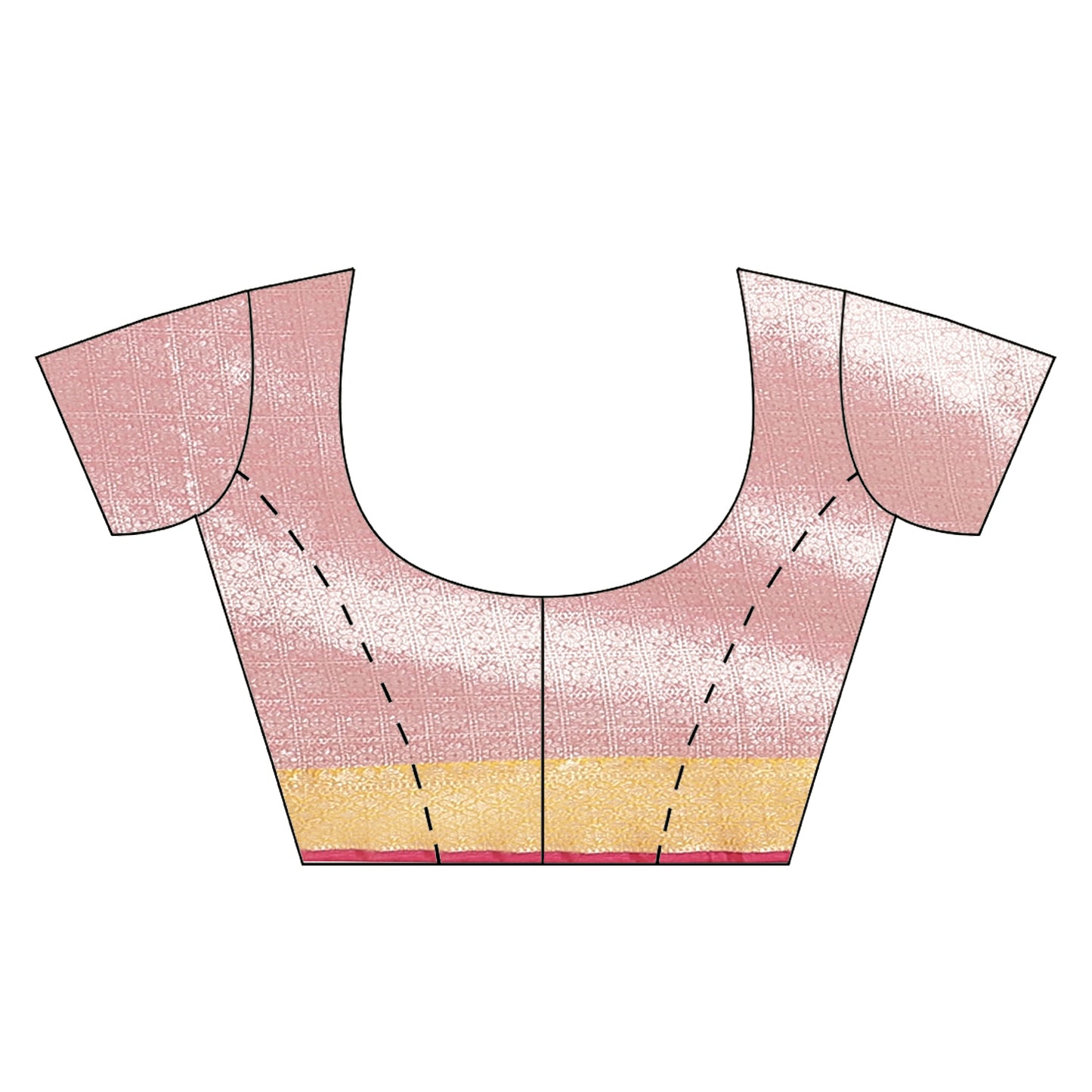 Faishana Presents Green Silver Zari Kanchi Silk Tanchoi Brocade Contrast Pink & Yellow Skirt Meena Border Banarasi Saree