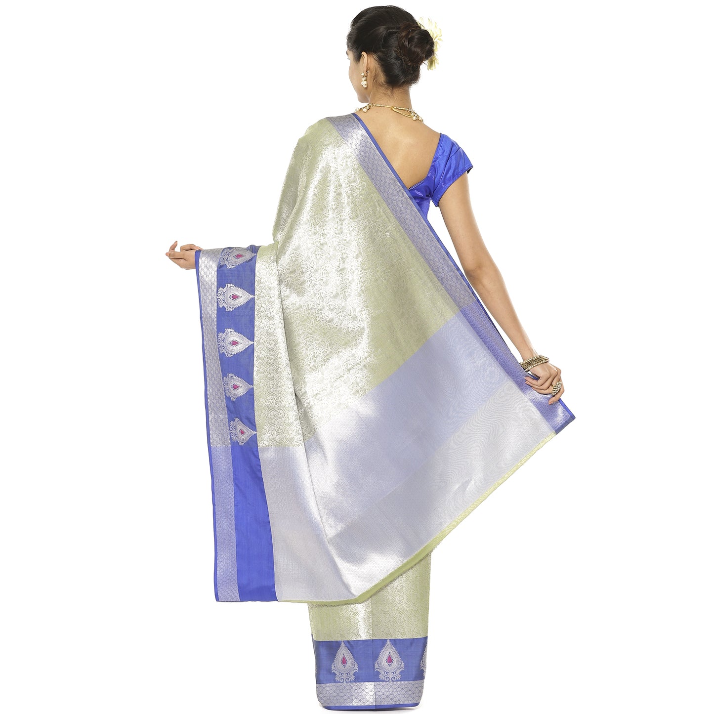 Green Kanjeevaram Banarasi Sarees For Women GEMA19