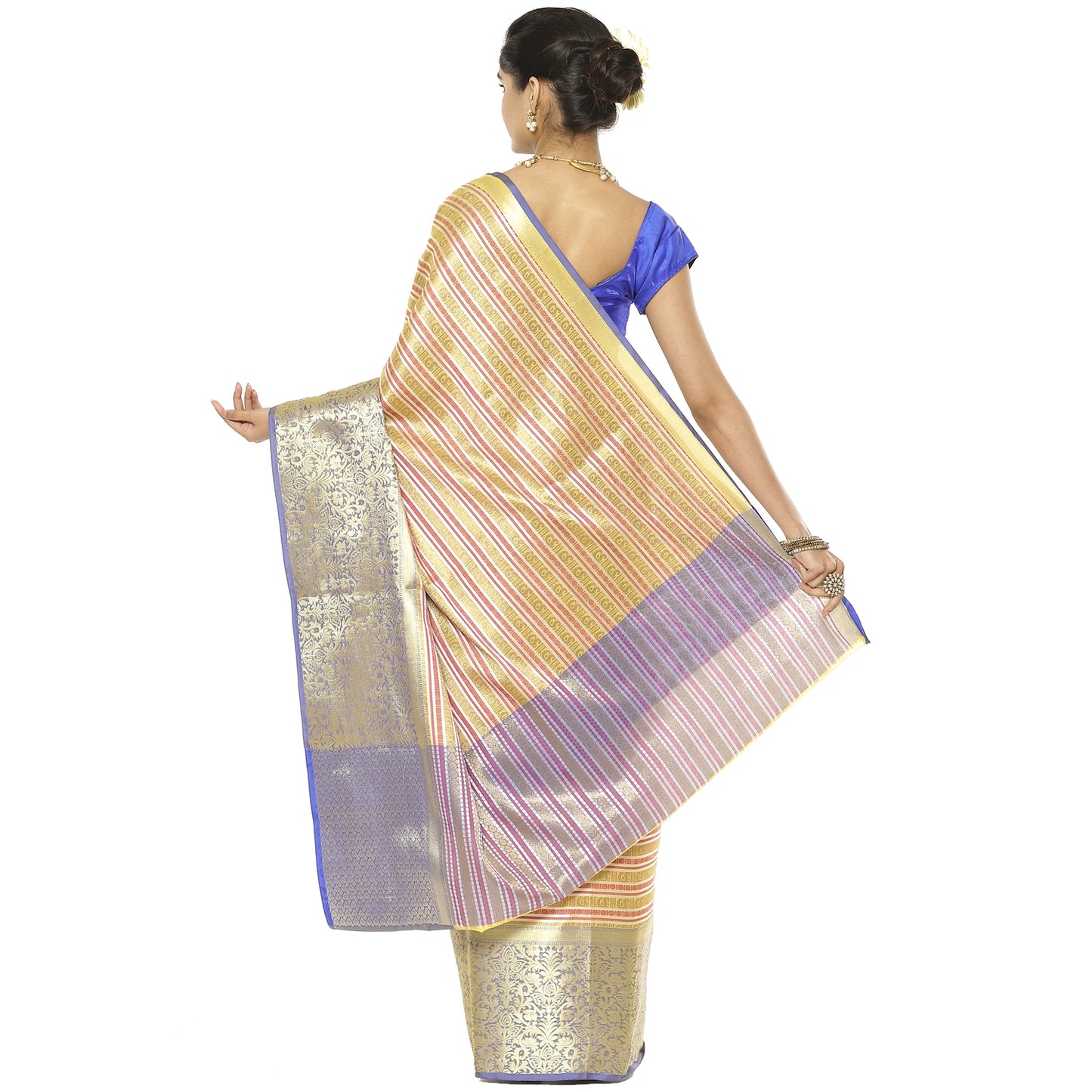 Beige Kanjeevaram Banarasi Sarees For Women GEMA1
