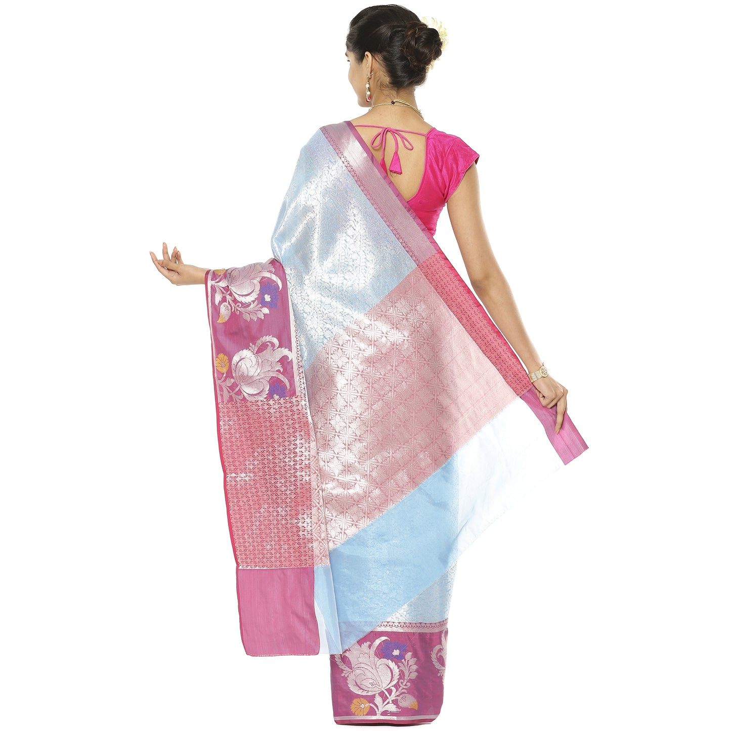 Blue Kanjeevaram Banarasi Sarees For Women GEMA22