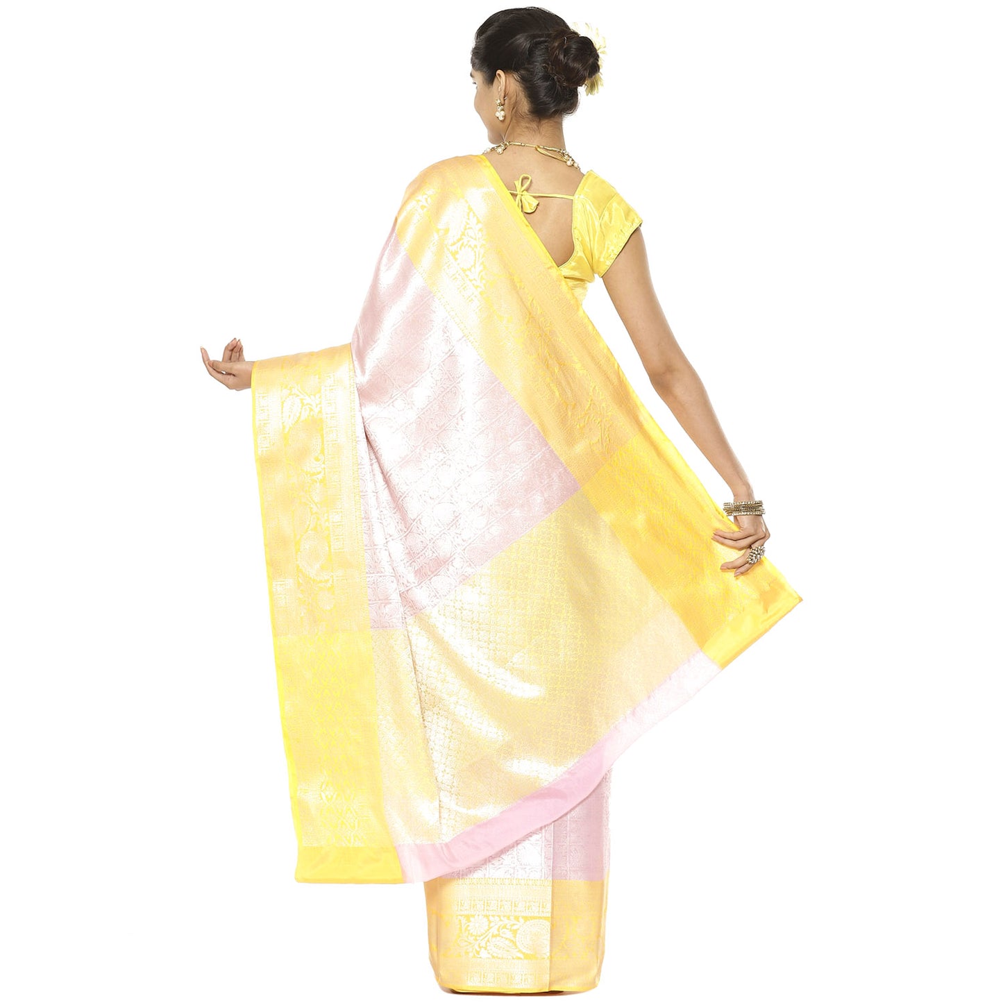 Pink Kanjeevaram Banarasi Sarees For Women GEMA32