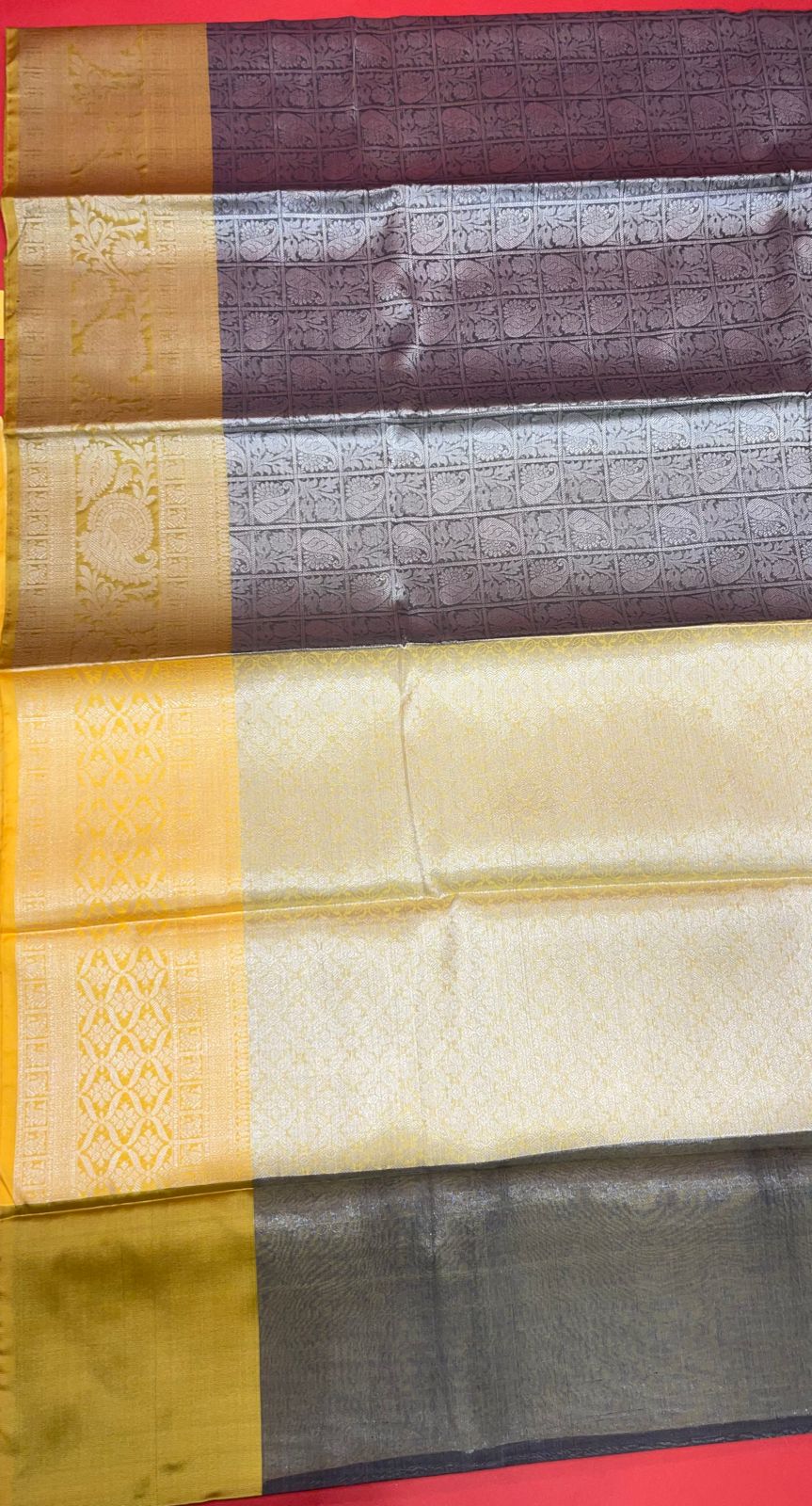 Grey Kanjeevaram Banarasi Sarees For Women GEMA33