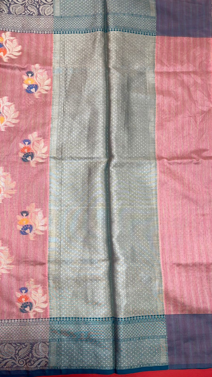 Pink Mulberry Silk Blend Banarasi Sarees For Women GEMELBRSLK_37