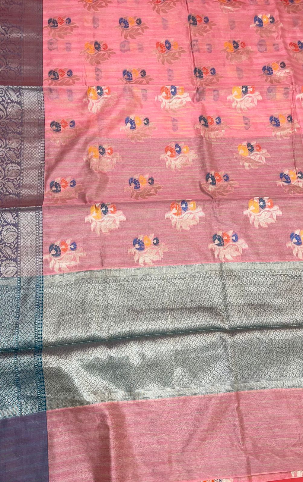 Pink Mulberry Silk Blend Banarasi Sarees For Women GEMELBRSLK_37