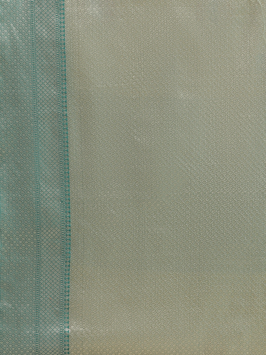 Faishana Presents Handwoven Gold Mulberry Silk Tilfi Boota Zari Border With Green Blouse Banarasi Saree