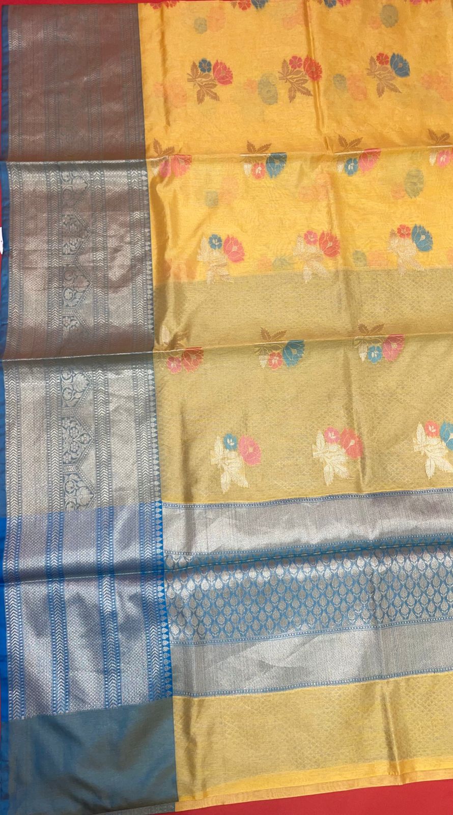 Gold Mulberry Silk Blend Banarasi Sarees For Women GEMELBRSLK_6