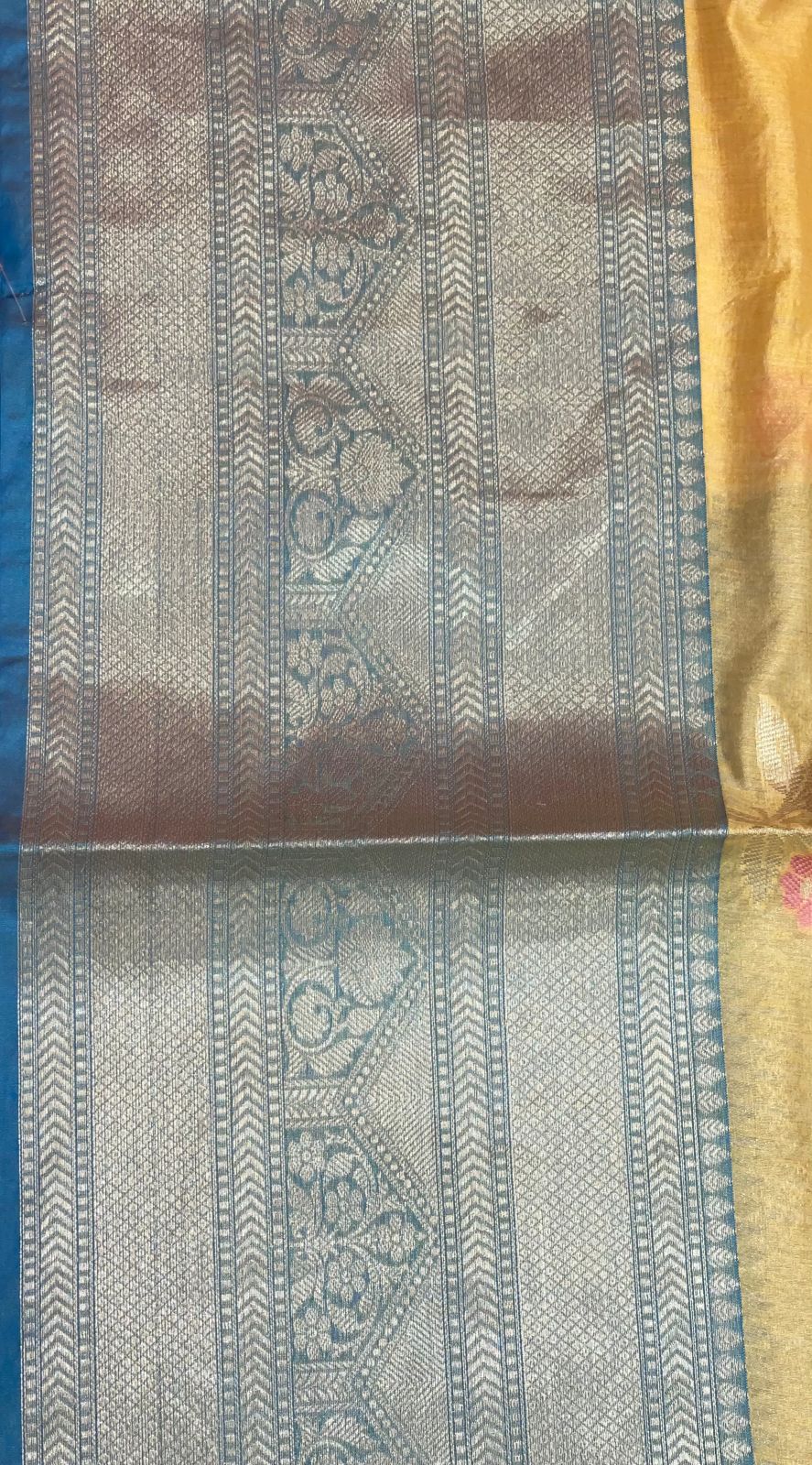 Gold Mulberry Silk Blend Banarasi Sarees For Women GEMELBRSLK_6