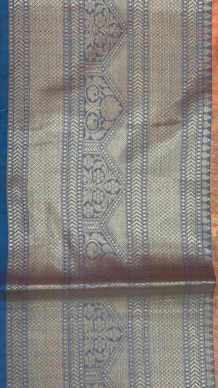 Peach Mulberry Silk Blend Banarasi Sarees For Women GEMELBRSLK_7