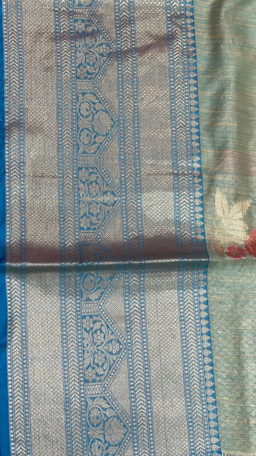 Green Mulberry Silk Blend Banarasi Sarees For Women GEMELBRSLK_8
