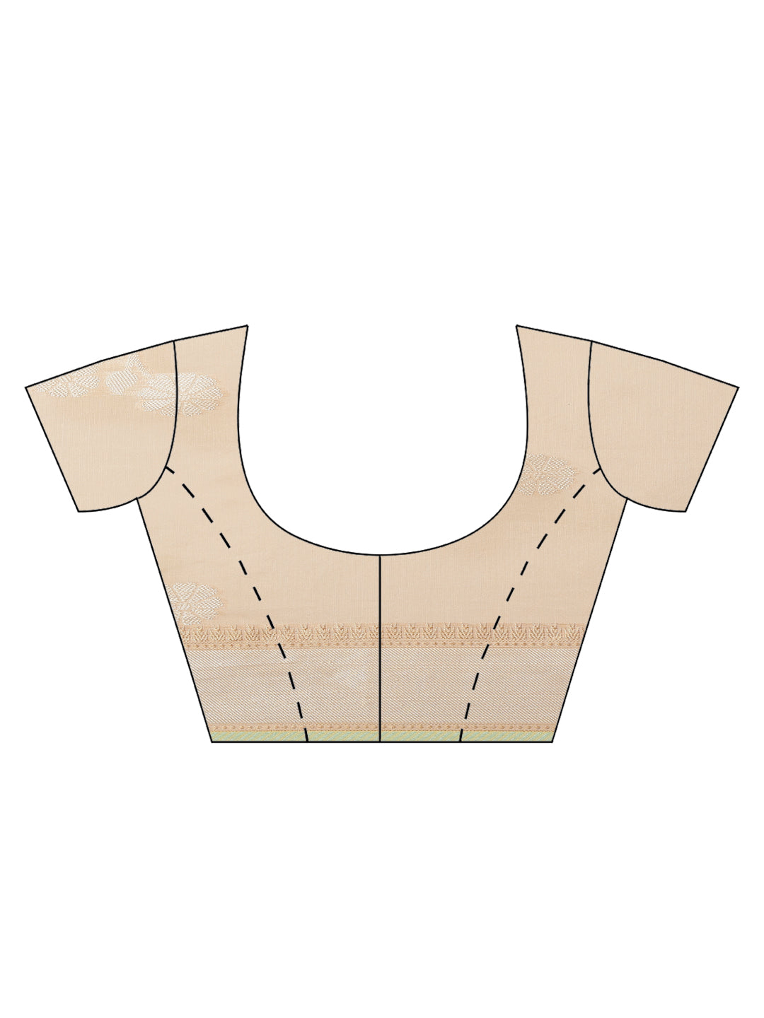 Faishana Presents Handwoven Beige Masrise Cotton Boota Alfi Skirt Border With Beige Blouse Banarasi Saree