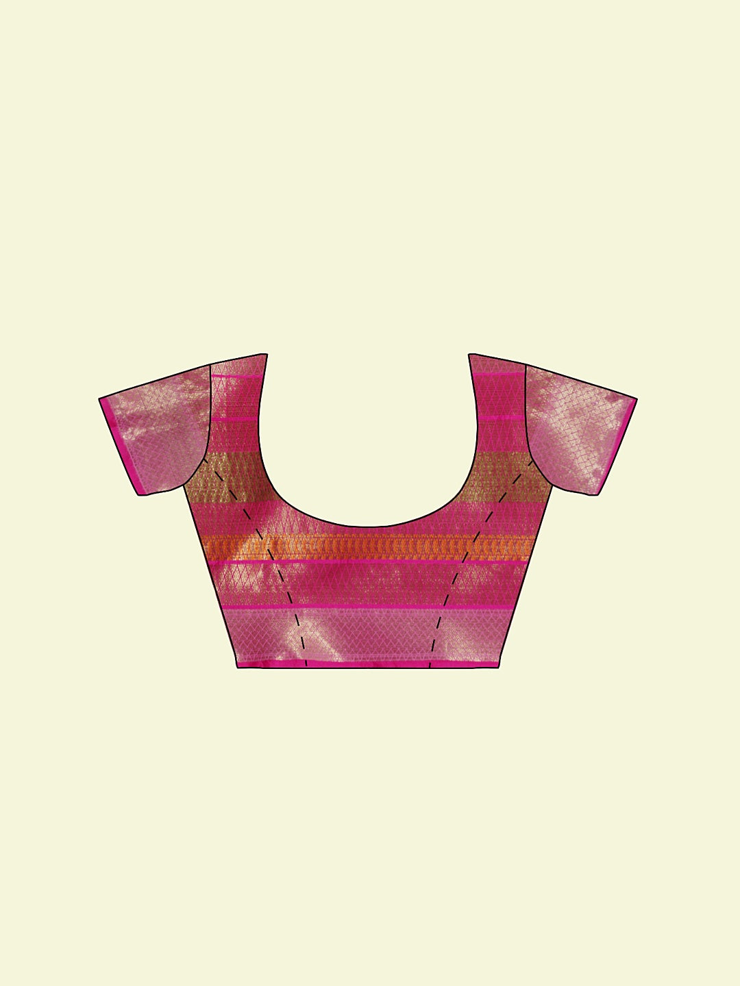 Faishana Presents Green Matka Silk Floral Boota Skirt Border With Pink Blouse Banarasi Saree