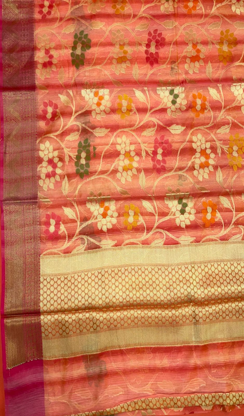 Pink Matka Silk Banarasi Sarees For Women GEMTKSLK_141