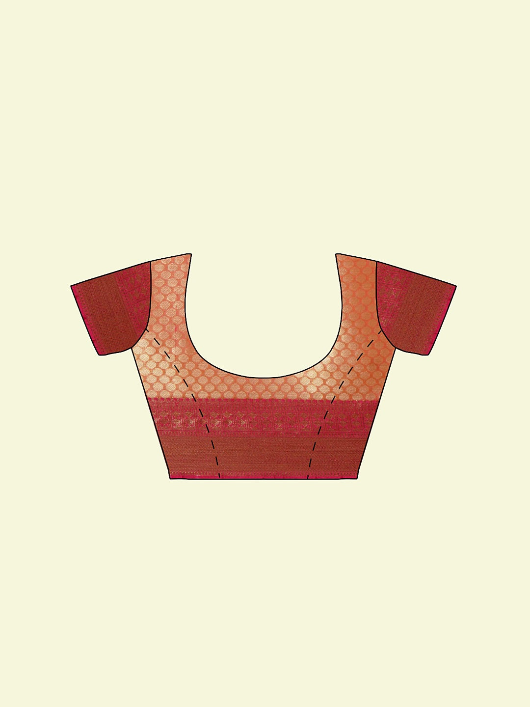 Faishana Presents Handwoven Pink Matka Silk Tilfi Jaal Skirt Border With Orange Blouse Banarasi Saree