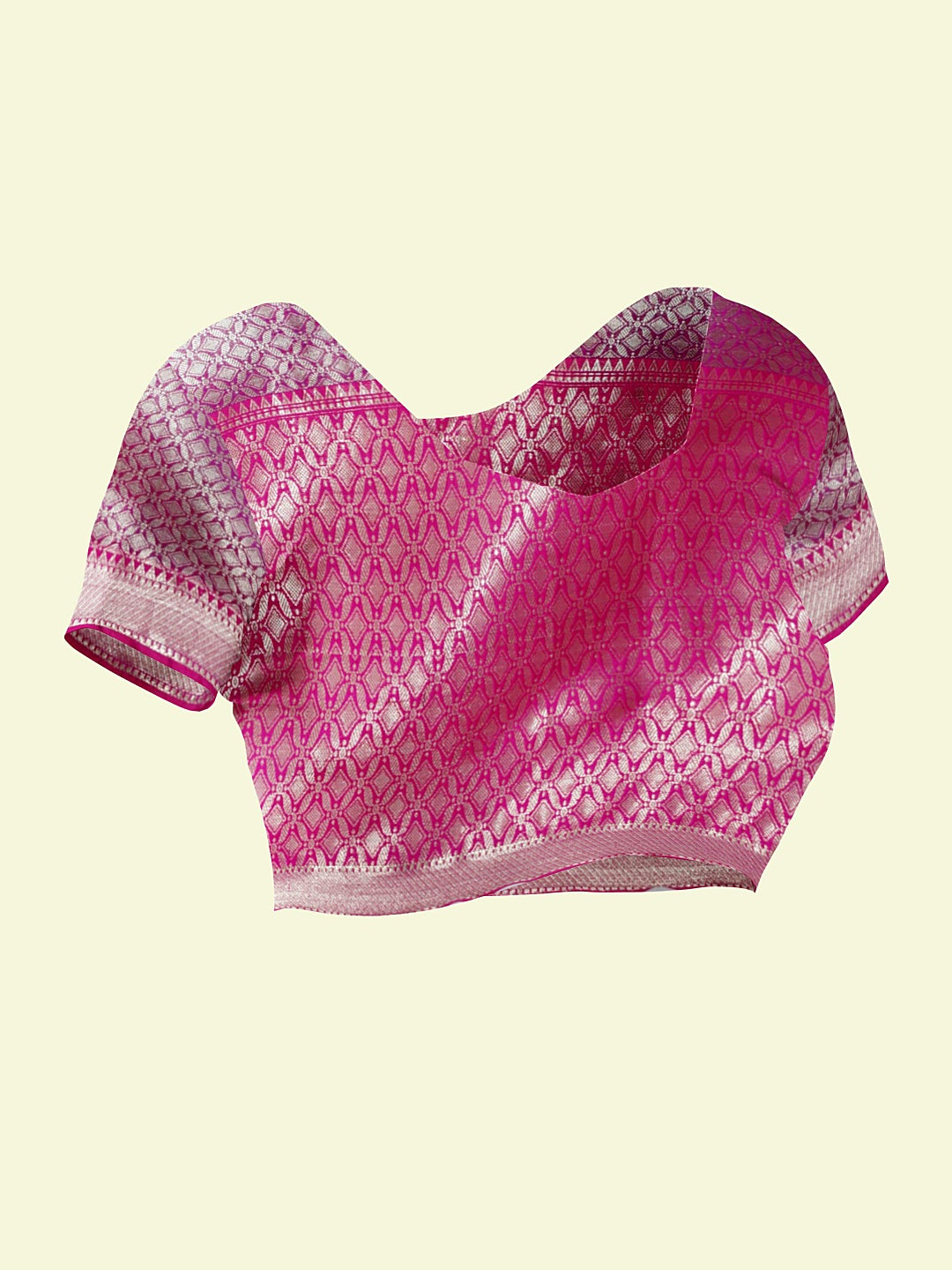 Faishana Presents Grey Matka Silk Floral Jaal Skirt Border With Pink Blouse Banarasi Saree