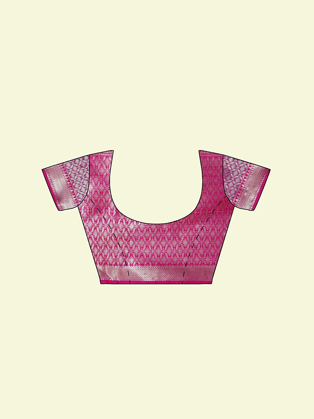 Faishana Presents Magenta Matka Silk Floral Jaal Skirt Border With Pink Blouse Banarasi Saree