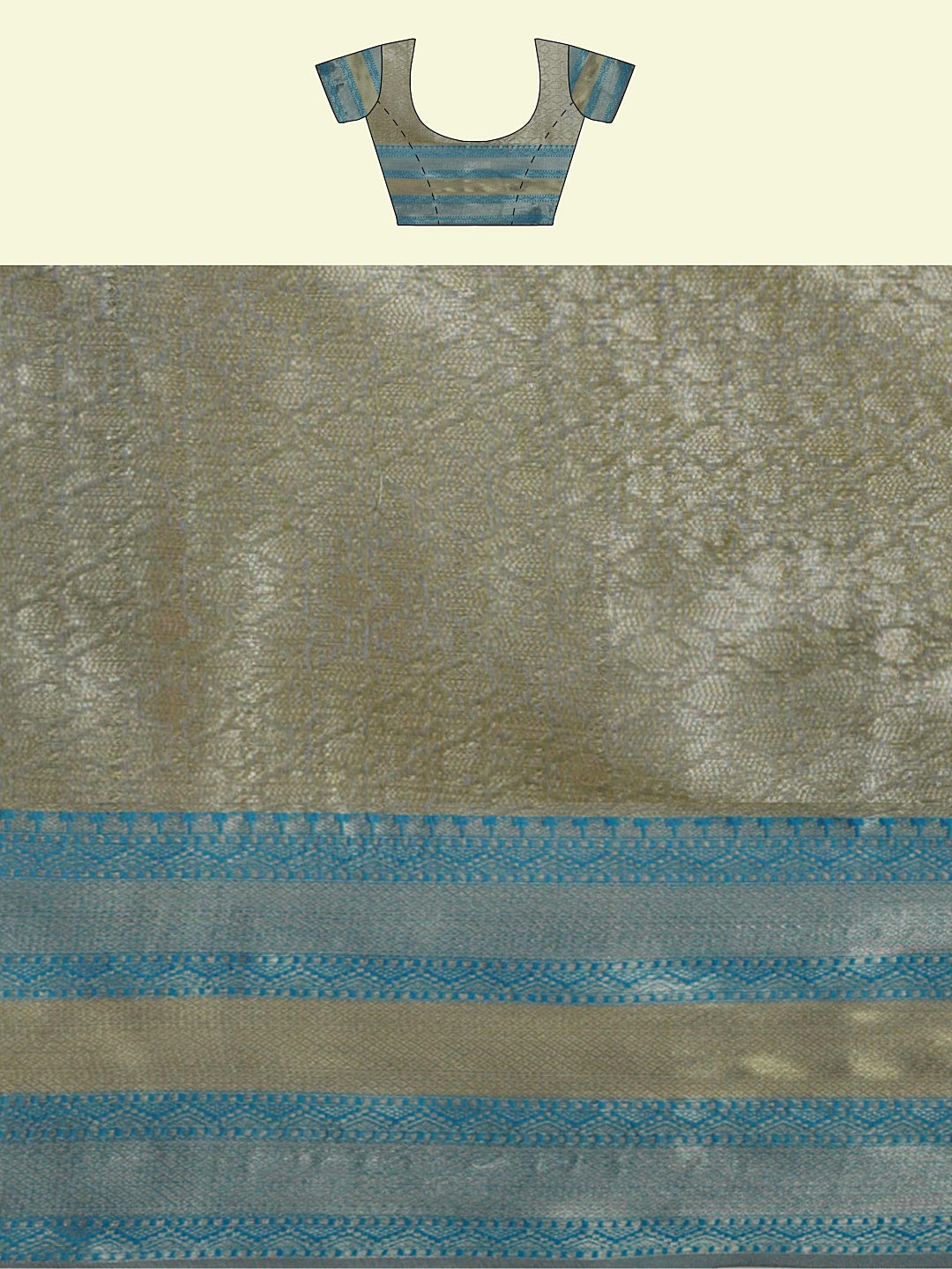 Faishana Presents Grey Matka Silk Tilfi Jaal Skirt Border With Grey Blouse Banarasi Saree