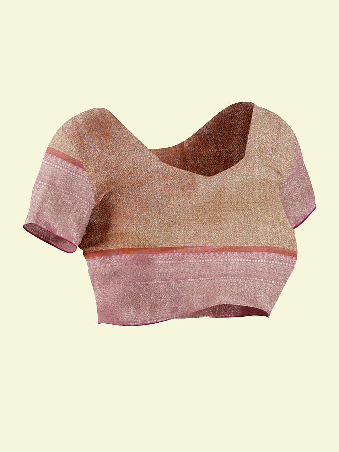 Faishana Presents Peach Matka Silk Boota Skirt Border With Peach Blouse Banarasi Saree