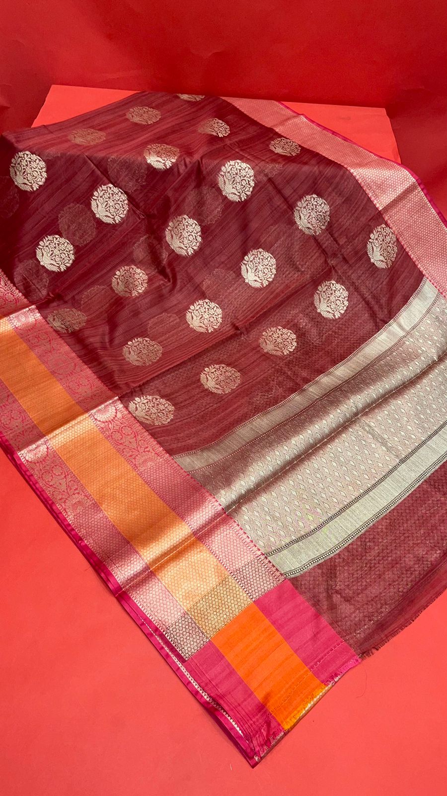 Pink Matka Silk Banarasi Sarees For Women GEMTKSLK_11