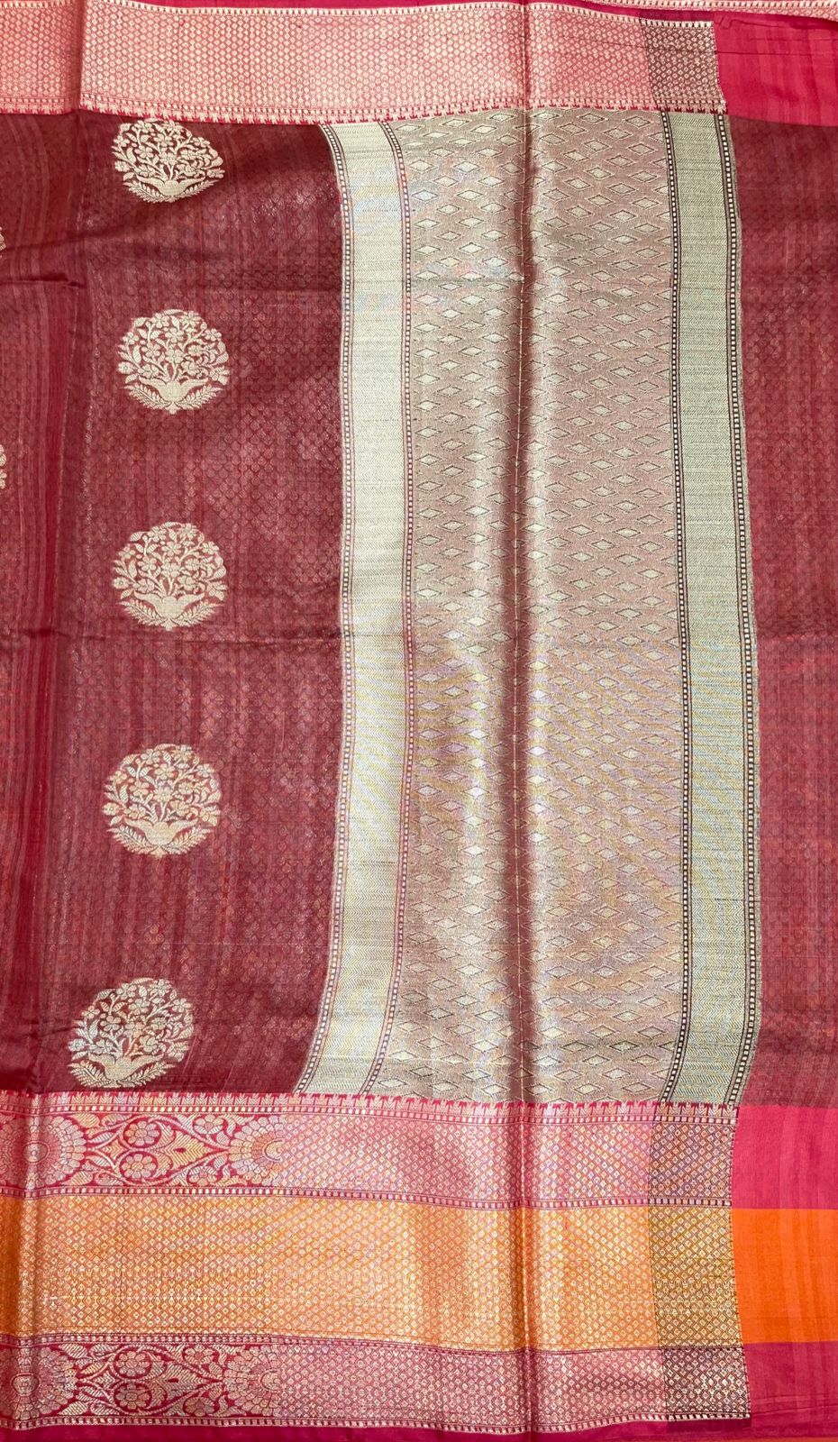 Pink Matka Silk Banarasi Sarees For Women GEMTKSLK_11