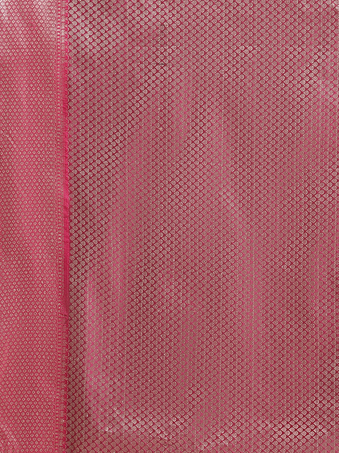 Faishana Presents Handwoven Grey Matka Silk Boota Skirt Border With Magenta Blouse Banarasi Saree