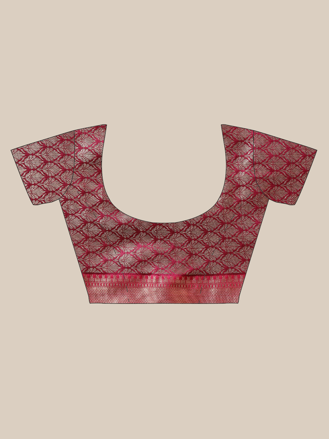Faishana Presents Handwoven Green Matka Silk Boota Tilfi Skirt Zari Border With Magenta Blouse Banarasi Saree