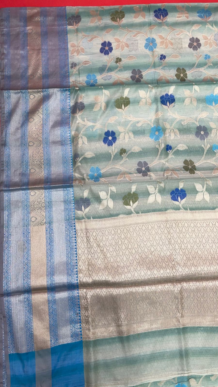 Turquoise Matka Silk Banarasi Sarees For Women GEMTKSLK_198