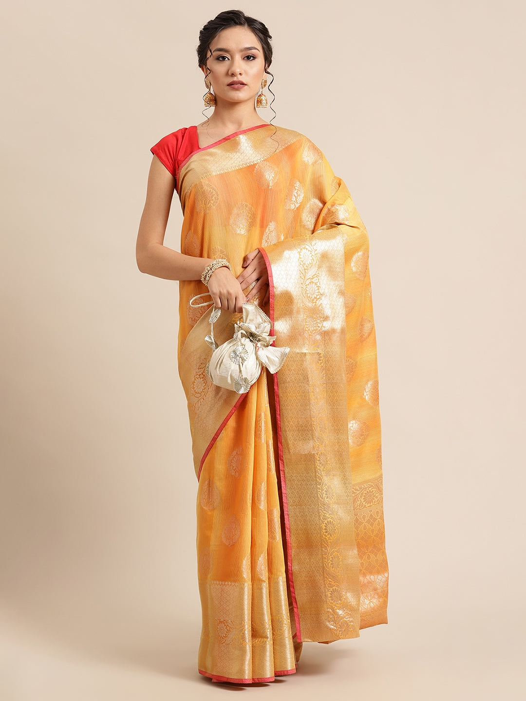 Gold Matka Silk Banarasi Sarees For Women GEMTKSLK_208