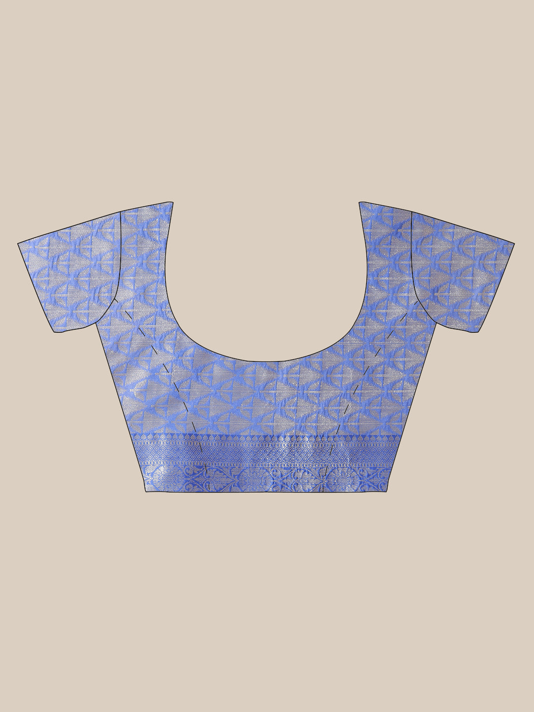 Faishana Presents Handwoven Gold Matka Silk Boota Skirt Border With Blue Blouse Banarasi Saree