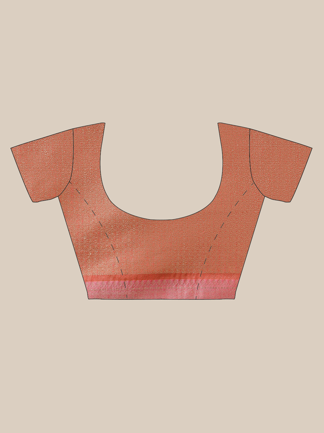 Faishana Presents Handwoven Green Matka Silk Boota Zari Border With Peach Blouse Banarasi Saree