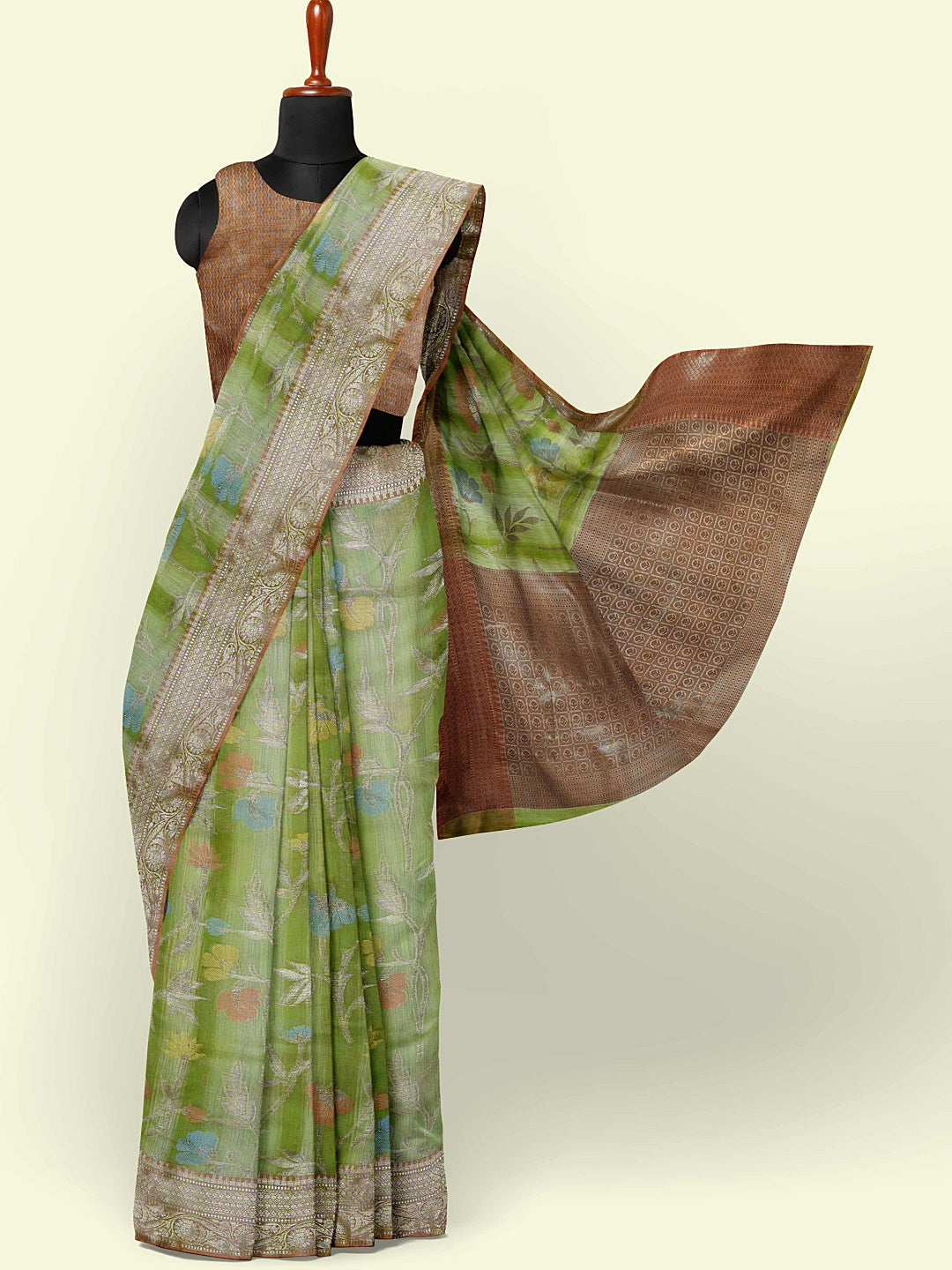 Green Matka Silk Banarasi Sarees For Women GEMTKSLK_98 G