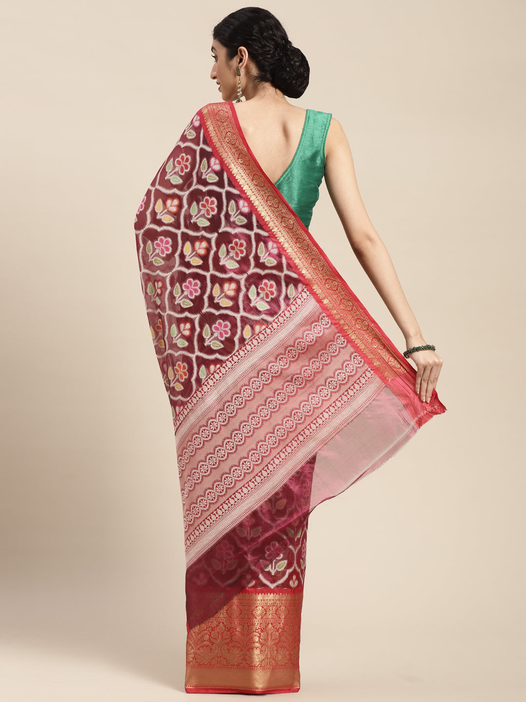 Magenta Art Silk Banarasi Sarees For Women GEASF_21
